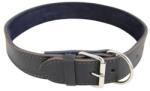 petRO Zgarda caini petRO 4x70cm Piele Dublata cu Inel in Fata Neagra, Control Rapid