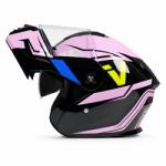 Fixato Casca Moto/Scuter Flip-Up FIXATO Nova, Viziera Dubla, Protectie UV, Roz, L 59-60cm (flip-up-1-roz-L)