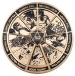  Insignă Dungeons & Dragons - indicator rotativ al alinierii, placată cu aur de 24K