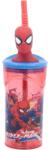 Stor Pahar din plastic Stor Spider-Man 3D cu pai - 360 ml (83566)
