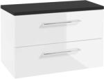 kielle Vega - Dulap cu blat inclus pentru lavoar 80x50x46 cm, alb lucios/negru mat 50018S830 (50018S830)
