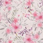 Heko Panels Textil anyag, Rózsaszín virágok, Poliészter 100%, 210g/pm, Méret: 100cm x 155cm, DX268 (DX268)