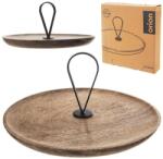 Orion Fa tál, Orion, 30, 5x30, 5x14 cm, Egzotikus mangófából készült, Fekete fém fogantyú, Nedvesség- és deformációálló, Összecsukható szerkezet a könnyű tárolás érdekében, Bronz színű (70HN92ZFWMSF)