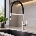 Ruvetti Savi baterie bucătărie pe picior oţel inoxidabil-negru 1018BS (1018BS)