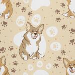 Heko Panels Textil anyag, Corgi kutya és mancsok, Poliészter 100%, 210g/pm, Méret: 100cm x 155cm (DX1109)