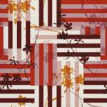 Heko Panels Textil anyag, Csíkok és színes virágok, Poliészter 100%, 210g/pm, Méret: 100cm x 155cm (DX1437)