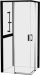 NEW TRENDY Prime Black cabină de duș 80x80 cm pătrat negru mat/sticlă transparentă K-5801 (K5801)