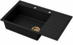 Ruvetti Axel 160 K chiuvetă din granit 79x50 cm negru 3001AXK_FB160K_W-PVDCH (3001AXKFB160KWPVDCH) Chiuveta