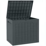 Outsunny Cufăr de Grădină cu Mânere, Container pentru Unelte Impermeabil, 56x41x50 cm, Gri Închis | Aosom Romania (84G-791V00CG)
