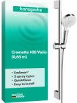 Hansgrohe Set dus hansgrohe Crometta cu dusca de 100 mm, 2 tipuri de jet, alb crom (69552288)