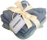 Mininor biopamut kendő 25x25 cm 6 db (szürke/zöld) (10293)