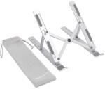 Amazon Basics összecsukható laptop állvány, 6 szintes magasságállítás, 25, 4-39, 6 cm (10-15, 6 colos) laptopokhoz, ergonomikus, hordozható, ezüst