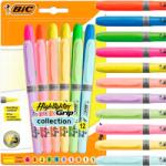 BIC Highlighter Grip Iskolai Szövegkiemelő Készlet 6x Pasztell 6x Neon (992562)