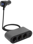 Somogyi Elektronic Kft SOMOGYI SAL SAU80W autós feszültségelosztó és USB töltő, 3.4A USB töltő, max. 80Watt, fém burkolat, Voltmérő, autó-akkumulátor állapotának ellenőrzése, 12/24V járművekhez (SAU80W)