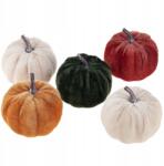 Martom Mesterséges Velúr Tökök 5DB Őszi Dekoráció Halloween Tök Nád (TG70186)