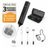 CIRCLE JOY USB-C kézi tejhabosító, 3 fejjel és tokkal