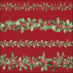 Ambiente Karácsonyi szalvéta - magyal girlandos - Leaf Garlands red (VR-33320967)