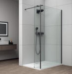 POLYSAN ESCA BLACK MATT Walk-in zuhanyfal kiegészítő oldalfallal, 700mm, kieg. : 285mm, transzparent üveg (ES1070ES1030B) (POLYSAN-ES1070ES1030B)