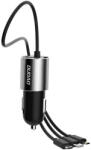 Dudao Incarcator Auto Cu Cablu Lightning / microUSB / USB-C Dudao R5ProN, 17W, 3.4A, 1 x USB-A, Negru