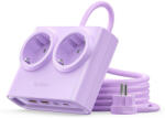 Orico Prelungitor pentru interior Orico PDC25, 2 prize, 2xUSB-A / 22.5W, 2xUSB-C / 25W, 2500W, 10A, Lungime cablu 1.6m, Mov (6942227174642)