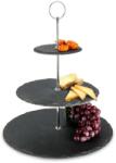 Excellent Houseware Etajeră neagră din piatră, cu trei niveluri, 31 cm Castron
