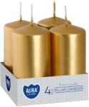 AURA Lumânări de Advent metalice aurii lucioase 80 × 40 mm - 4 buc