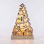 Solight brad de Crăciun din lemn cu LED și decorațiuni, 45 cm