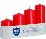 AURA Lumânări advent roșii în trepte, 4, 8 cm - 4 buc
