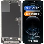 MP Display cu Touchscreen MP compatibil cu Apple iPhone 12 Pro Max, cu Rama, Versiune Soft OLED FHD Diagnostic, Negru - koubsolutions