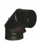 Inoxterm 130 mm belső átmérőjű 90°-os kazán füstcső könyök - fekete (Ø130 mm)