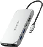 ORICO XCR 12in1 USB-C Docking Station 2x USB-A 3.1 1x USB-A 2.0 1x USB-C PD 100W 1x USB-C 3.1 2x HDMI 2.0 4K 60 Hz 1x VGA 1080p 1x SD 3.0 1x microSD 3.0 1x RJ45 Gigabit Ethernet 1x audio CTIA 3.5 mm - Gray 