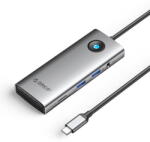 ORICO PW11 8in1 USB-C Docking Station 2x USB-A 3.0 1x USB-C PD 100W 1x HDMI 4K 60Hz 1x microSD/SD 1x RJ45 Gigabit Ethernet 1x Audio 3.5mm - Gray (ORICO-PW11-8PM-GY-EP) - pcone