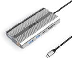 ORICO XDR 12in1 USB-C Docking Station USB-A USB-C 2x HDMI 4K 60Hz DisplayPort 4K 60Hz RJ45 Gigabit PD 100W SD and microSD Card Reader - Silver (ORICO-XDR-X33-SV-BP) - pcone
