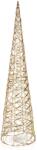 Home Styling Decoration Brad de Crăciun luminos în formă de con, 80 cm, 40 LED-uri, auriu