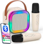 Sersimo Set karaoke wireless cu 2 microfoane pentru duet si boxa Bluetooth 6W (GO-Q17D)