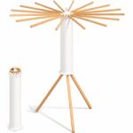 Songmics Uscator de rufe pliabil si rotativ din lemn de fag, cu 16 brate extensibile si reglabile individual, structura stabila, sistem de pliere rapi (EZ-LLR530YW01)