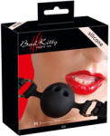 Bad Kitty Szilikon szájpecek légzőnyílásokkal fekete 4 cm átmérő - szexvital