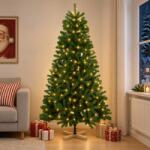  Brad de Crăciun artificial 150 cm 150 LED-uri Alb cald PVC (3461396-3461396)