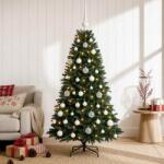  Brad de Crăciun artificial cu globuri 120 cm 150 LED-uri (3466075-3466075)