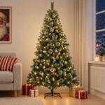  Brad de Crăciun artificial 150 cm 150 LED-uri Alb cald (3461236-3461236)