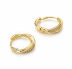  Fülbevaló Kerek Cirkóniákkal Aranyozott 14K Elegáns Női (Eliora)