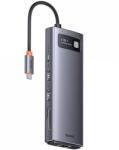Baseus Hub USB-C Baseus Joystar, 2 x USB-A 3.2 - 1 x USB-A - 1 x USB-C - 2 x HDMI - 1 x RJ45 - 1 x SD - 1 x microSD, Gri WKWG060013 (WKWG060013)