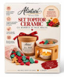 Alinturi Atelier Set Topitor Ceramic cu Bambus Wax Melts 100 g , MeriE oare, Portocala E i ScortiE oara Alinturi Atelier