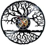  Ceas de perete din disc de vinil, Model Copacul Vietii, Negru, 30 cm - cod CB2402