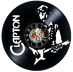  Ceas de perete decorativ realizat din disc de vinil, Model Eric Clapton Blues Rock Chitarist, Negru, 30 cm
