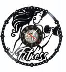  Ceas de perete din disc de vinil, Model Fitness, Negru, 30 cm - cod CB3514