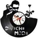  Ceas de perete decorativ realizat din disc de vinil, Model Depeche Mode, Violator Rose, Trupa Muzica, Cadran Alb, Negru, 30 cm