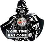  Ceas de perete decorativ realizat din disc de vinil, Model Darth Vader Star Wars Your Time Has Come, Negru, 30 cm