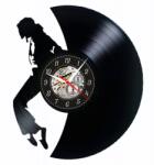  Ceas de perete decorativ Michael Jackson - Moonwalk Legend, realizat din disc de vinil (Vinyl Record Clock), design portret iconic King of Pop, diametru 30 cm, Negru