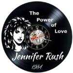  Ceas de perete decorativ realizat din disc de vinil, Model Jennifer Rush The Power of Love 1984 Pop Rock, Negru, 30 cm